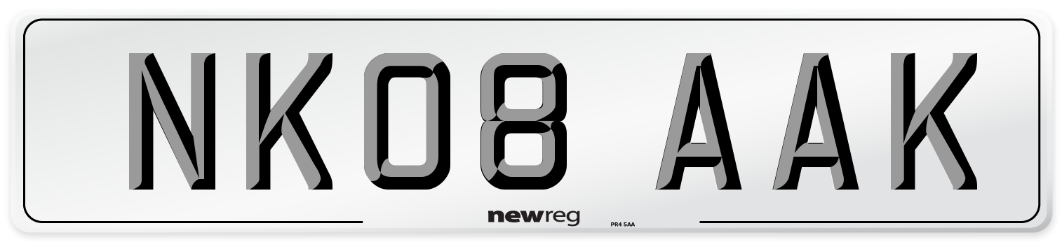 NK08 AAK Number Plate from New Reg